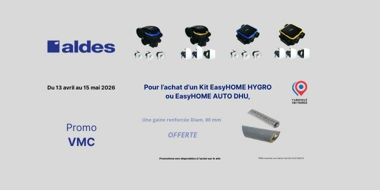 Promo VMC

Une gaine renforcée Diam. 80 mm Offerte